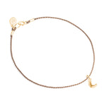 Moon Charm Silk Bracelet, Gold