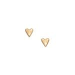 Heart stud earrings, gold