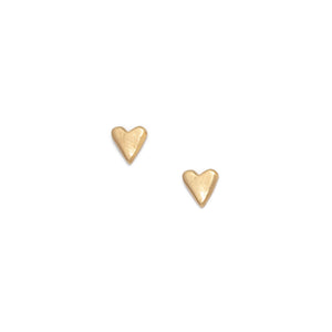 Heart stud earrings, gold
