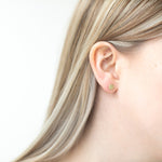 Radiance coin stud earrings, silver